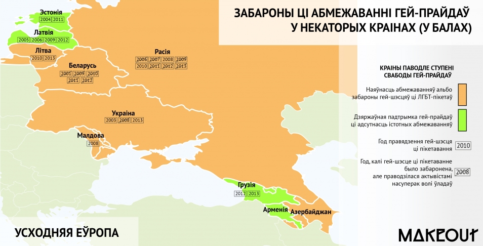 Рэйтынг лаяльнасці краінаў Усходняй Еўропы да ЛГБТ
