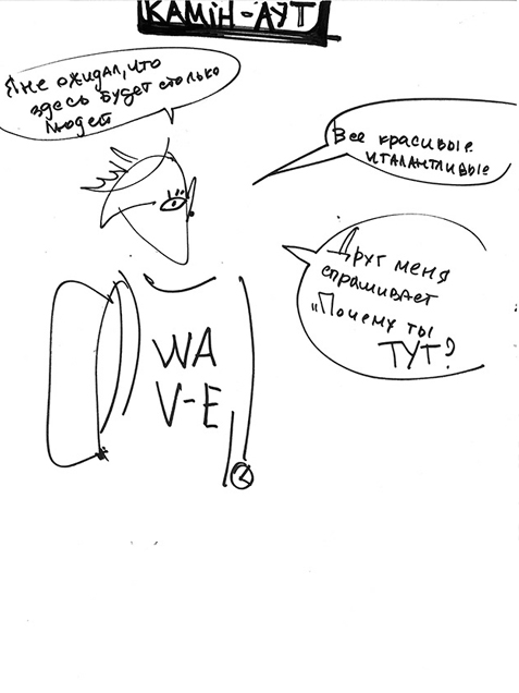 В гуще событий: выставка «Камин-Аут» глазами художника В гуще событий: выставка «Камин-Аут» глазами художника